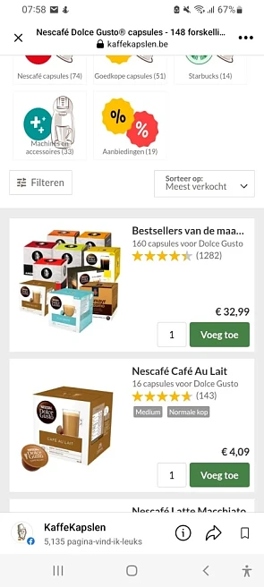 Bij kaffekapslen 160 capsules dolce gusta voo...
