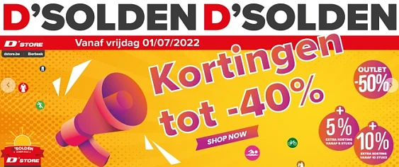 Vanaf 1 juli. tot - 50 % op de outlet in de d...