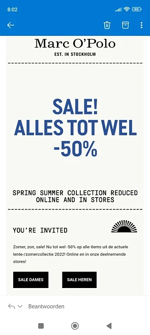 Solden bij Marc o'polo tot -50% op een select...