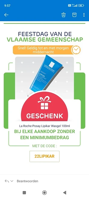 Gratis la Roche posay lipikar wasgel 100ml bi...