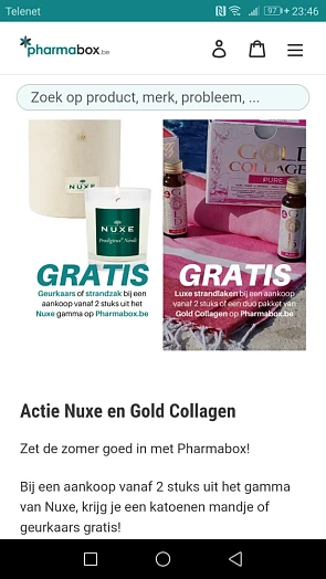 Bij aankoop v 2st. uit h gamma v Nuxe of een...