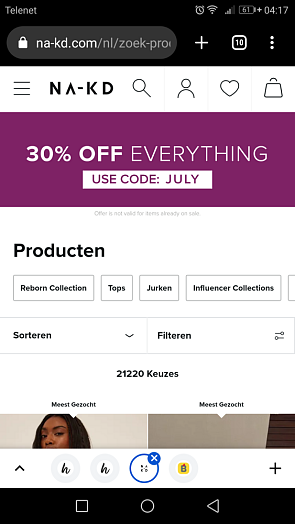 -30% op alles muv reeds afgeprijsde artikelen