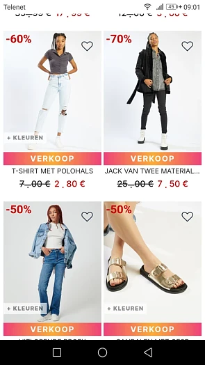 Tot -70% op selectie damesartikelen tem 31/07...