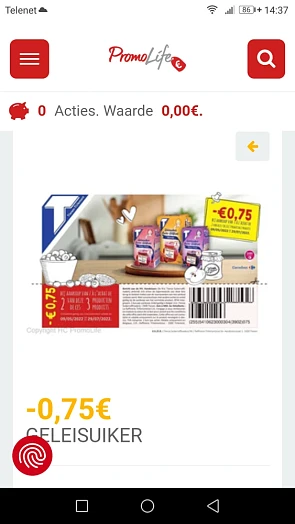 -0,75€ op geleisuiker v Tiense suiker bij win...