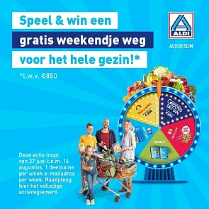 Wie heeft al aan het prijzenrad van ALDI gedr...