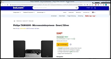 Philips TAM4205 - Micromuzieksysteem - Zwart/...