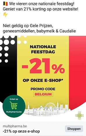 -21% korting op onze website. Niet geldig op...