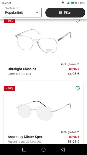 Tot -50% op brillen vr dames, heren en kinder...