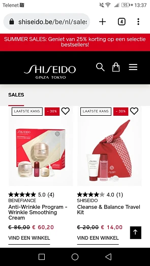 -30% op selectie producten v Shiseido zolang...