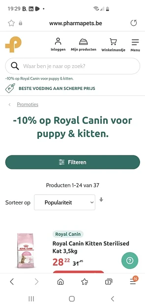 10 % korting op Royal Canin puppy- & kittenvo...