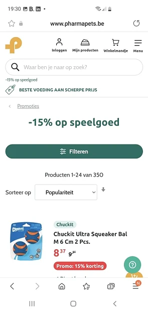 15 % op alle speelgoed voor hond en kat bij P...