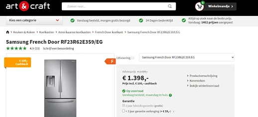 Samsung French Door bij artencraft voor 1398...