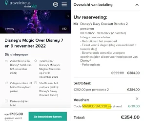 3 dagen/2 nachten Disneyland Parijs voor € 35...