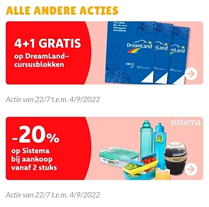 dreamland.be 4+1 gratis op alle cursusblokken...