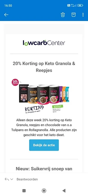 Bij lowcarbcenter.nl krijg je deze week 20% k...