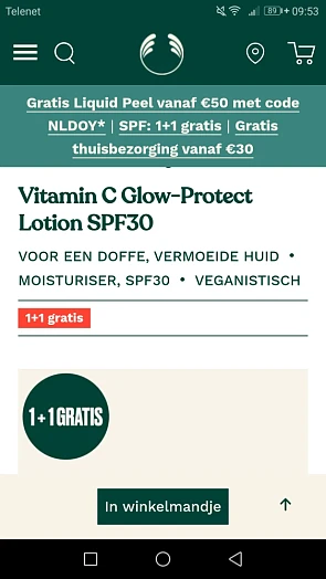 1+1 gratis veganistische vitamine c glow prot...