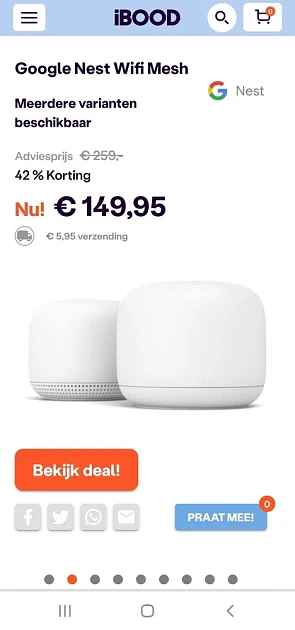 ibood.com enkel vandaag google nest wifi mesh...