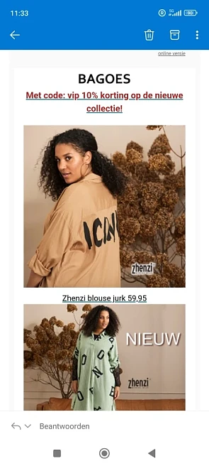 10% korting op de nieuwe collectie. Geldig op...