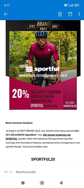 20% korting op de gehele collectie van SPORTF...