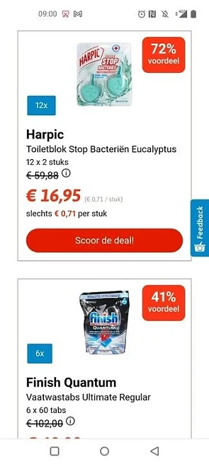 Harpic toiletblok voor € 0,71 en Garnier Ambr...