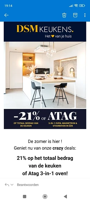 crazy deals Bij DSM keukens: 21% op het tota...