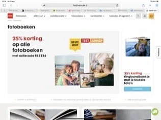 Met code FB3225 - 25% op fotoboeken bij Hema...