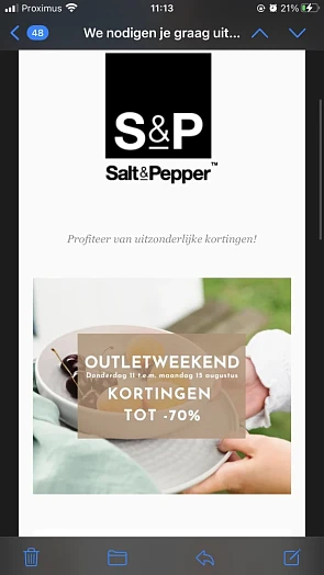 Super koopjes te doen op de outlet van Salt &...