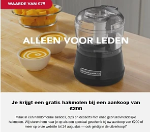 Gratis hakmolen in de webshop van KitchenAid...