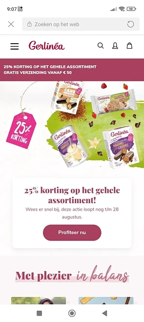 Bij Gerlinea is er tem 28/08 25% korting op h...