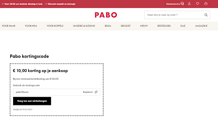 €10 korting bij een minimaal bestelbedrag van...