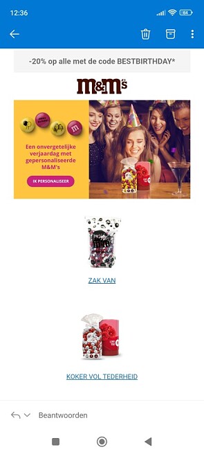 20% korting op alle bestellingen