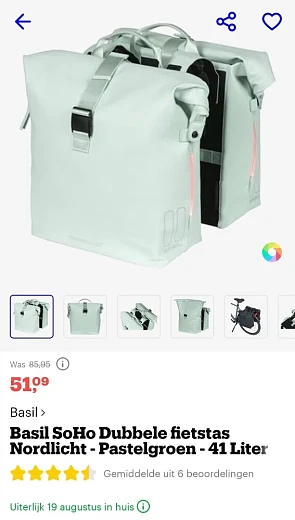 Bol.com, Basil Soho dubbele fietstas. Deze vo...