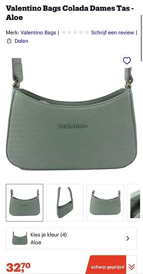 Valentino tas voor 32.70€ via bol gekocht 😎...