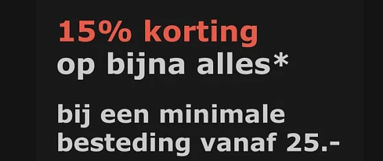 15% korting op een groot deel van het HEMA as...