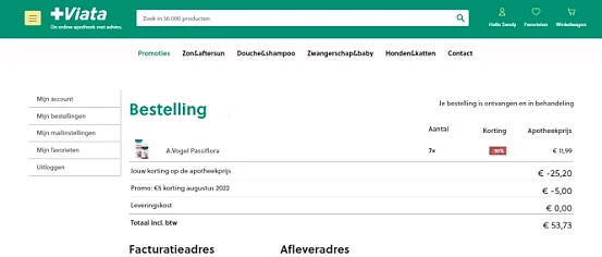 €30.20 bespaard bij Viata. €25,20 korting gek...