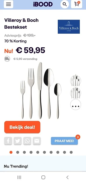 ibood.com villeroy & boch bestekset enkel van...