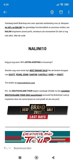 10% korting op reeds afgeprijsde artikelen va...