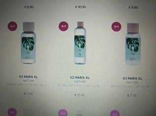 1+1 gratis op het Nature gamma bij ICI paris...