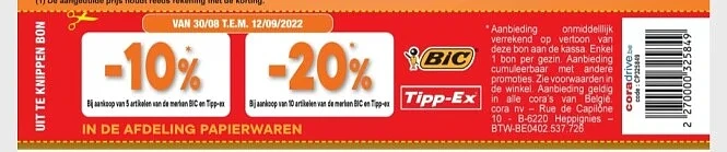 Cora in folder -10% bij aankoop van 5 artikel...