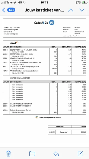 Joyvalle ingeslagen in collect met de hoeveel...