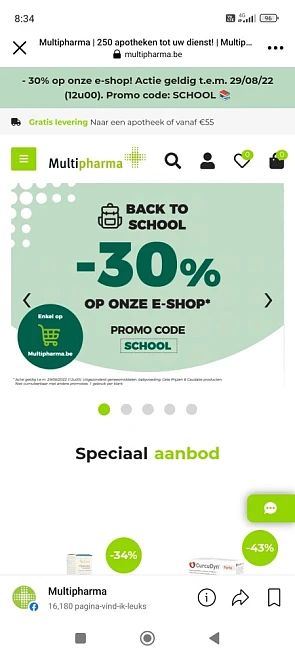 - 30% op de e-shop! Actie geldig t.e.m. 29/08...