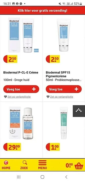 Sommige Biodermal producten nu wel heel goedk...
