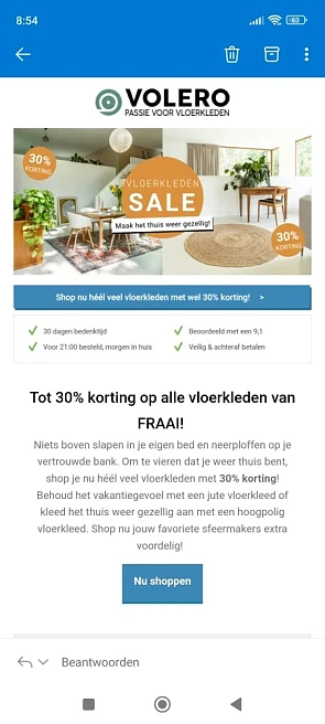 Site oké Bij volero is er 30% korting op een...