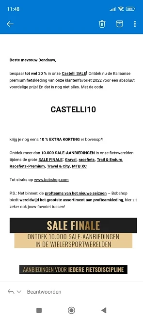 tot -30% in de Castelli SALE en met de code k...