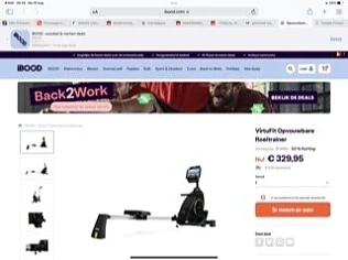 VirtuFit Opvouwbare Roeitrainer elders 699€ b...