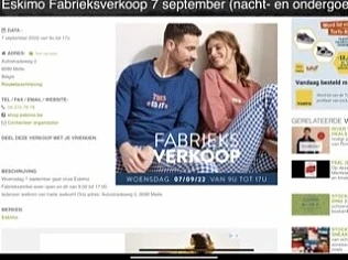 Eskimo Fabrieksverkoop 7 september (nacht- en...