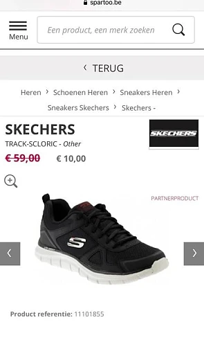 Skechers aan €10,00 bij spartoo.be 😉