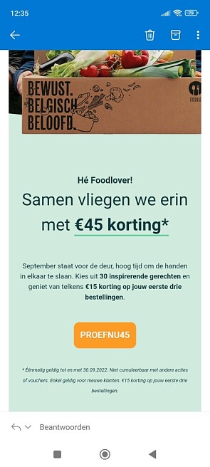 €15 korting op jouw eerste drie bestellingen....