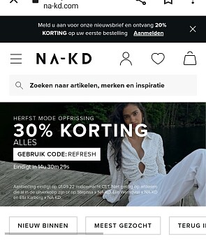 Herfst mode opfrissing 30% korting op alles....