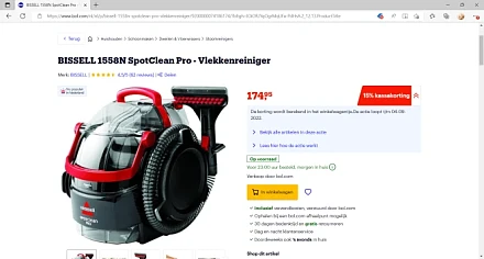 BISSELL 1558N SpotClean Pro - Vlekkenreiniger...